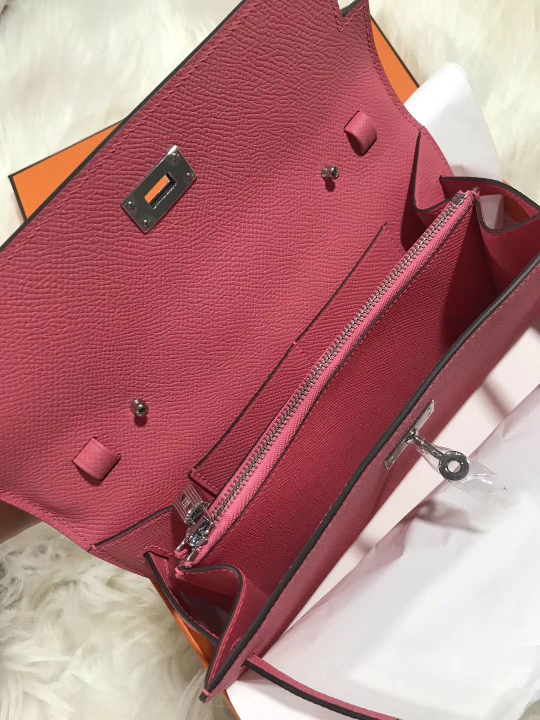 Hermès（爱马仕）kelly togo 原装等级进口epsom皮 唇膏粉 金扣 银扣现货