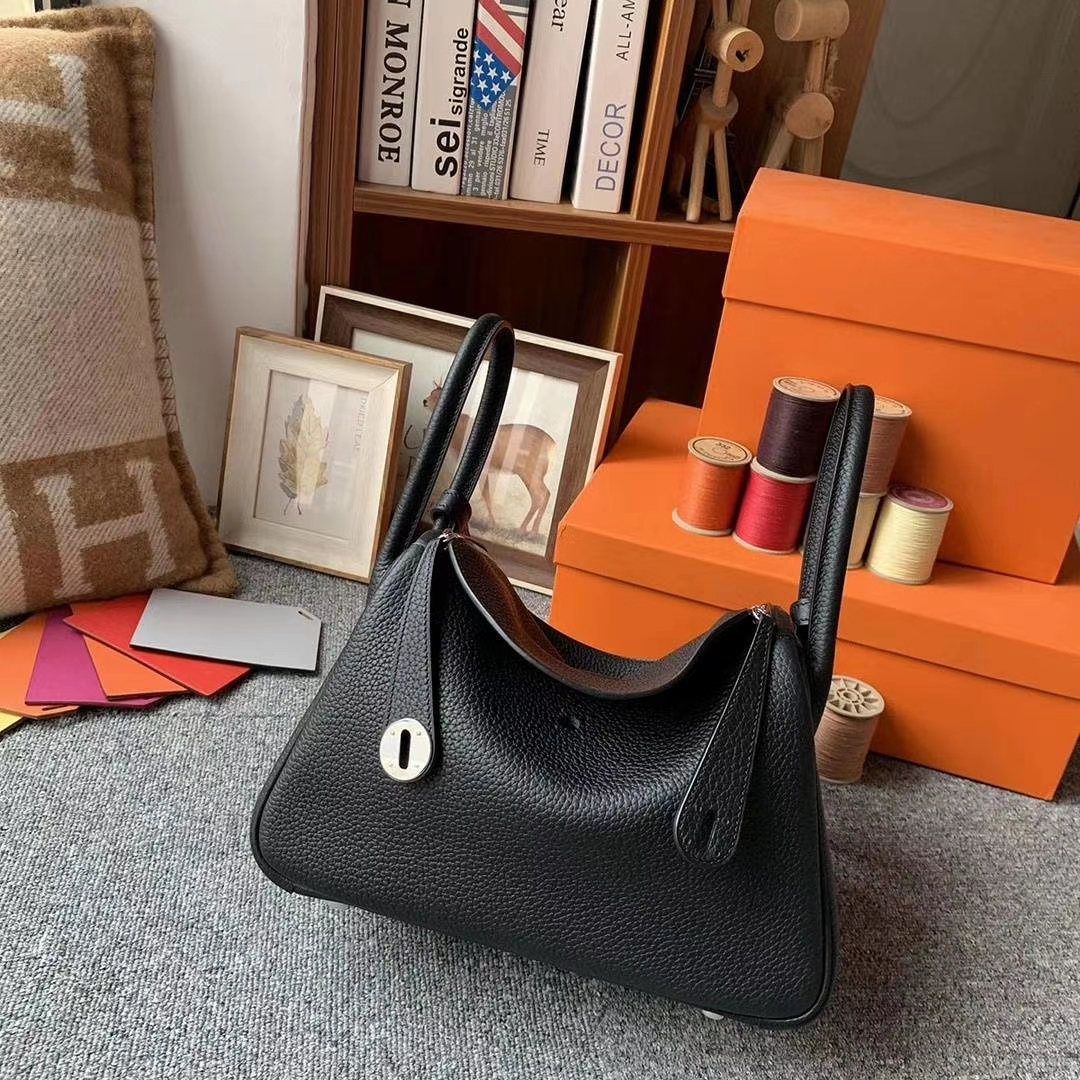 Hermès（爱马仕）CK89黑色 原厂御用顶级TC皮 Lindy 26 金扣 银扣 现货
