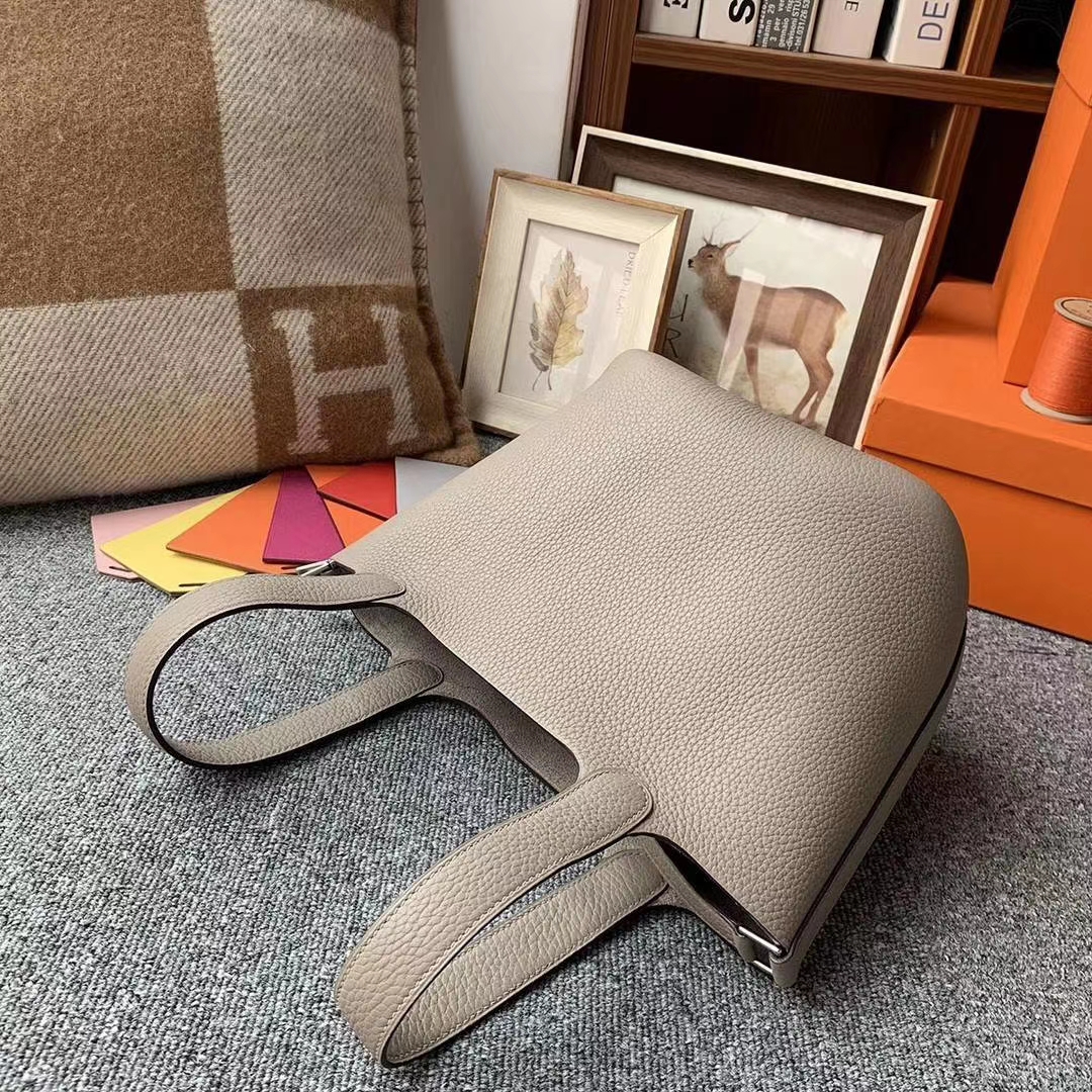 Hermès（爱马仕）M8沥青灰 原厂御用顶级TC皮 Picotin  Lock 18cm 银扣 现货