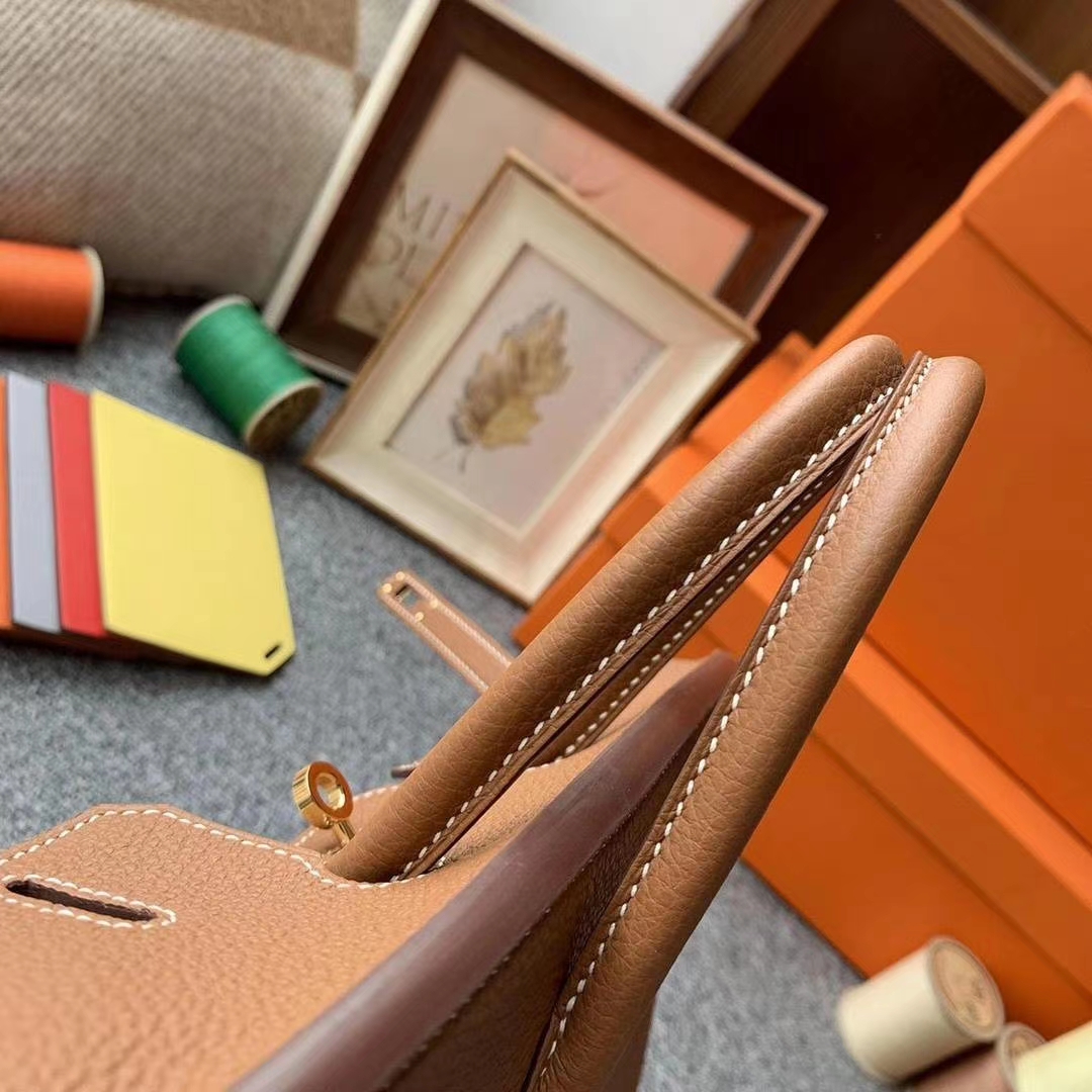 Hermès（爱马仕）C37金棕色 原厂御用顶级小牛皮 Birkin 25 金扣 现货