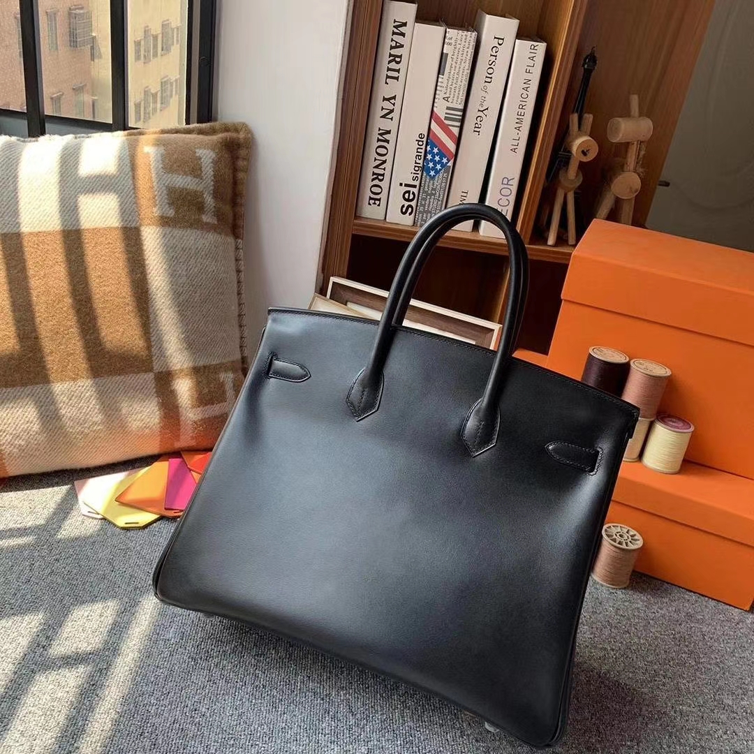 Hermès（爱马仕）CK89黑色 原厂御用顶级Box 皮 Birkin 35 So Black