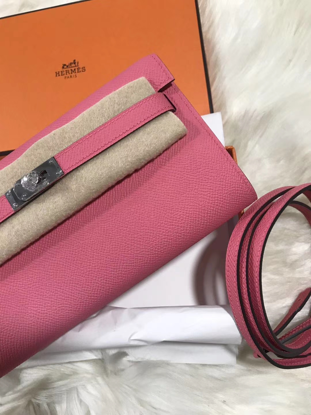 Hermès（爱马仕）kelly togo 原装等级进口epsom皮 唇膏粉 金扣 银扣现货