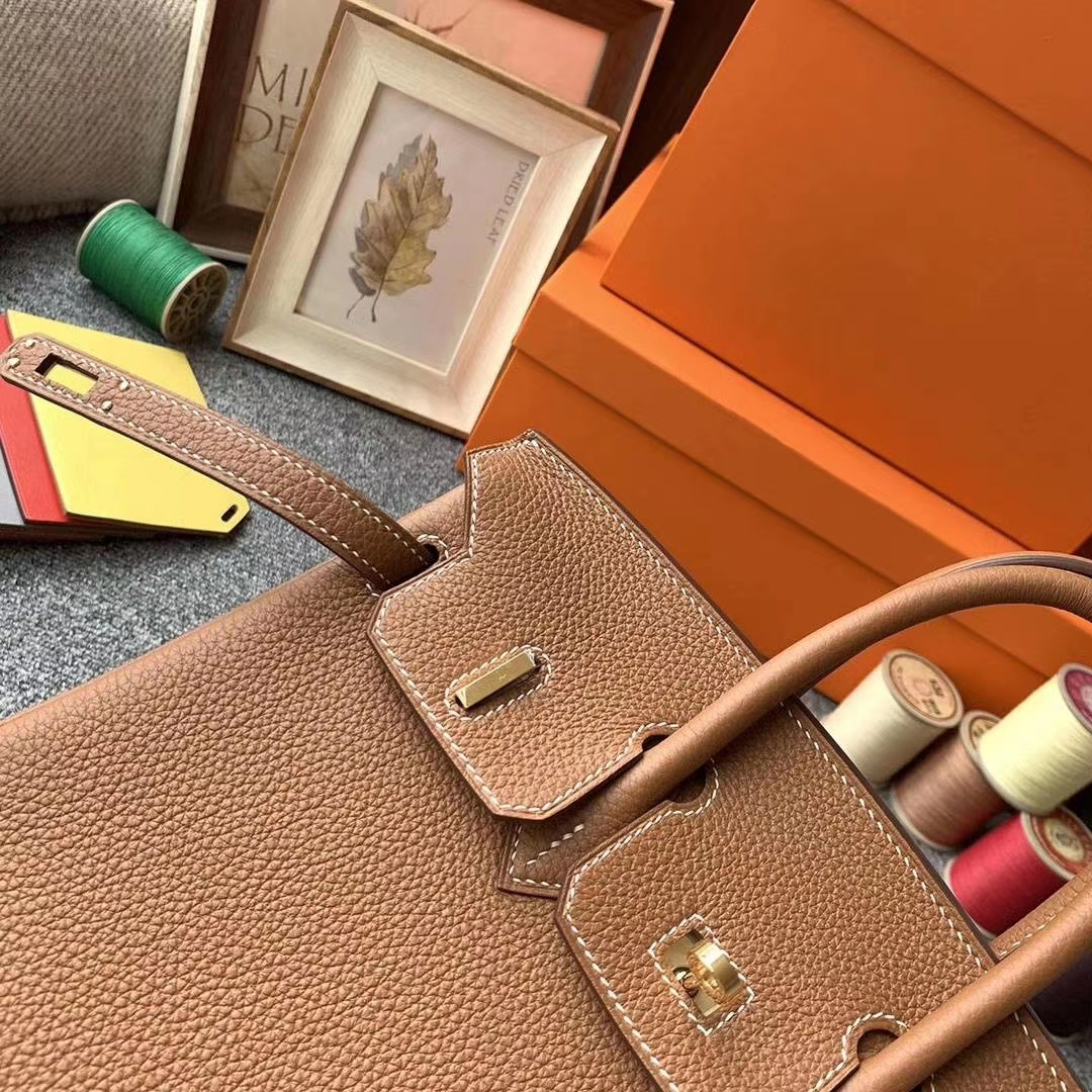 Hermès（爱马仕）C37金棕色 原厂御用顶级小牛皮 Birkin 25 金扣 现货