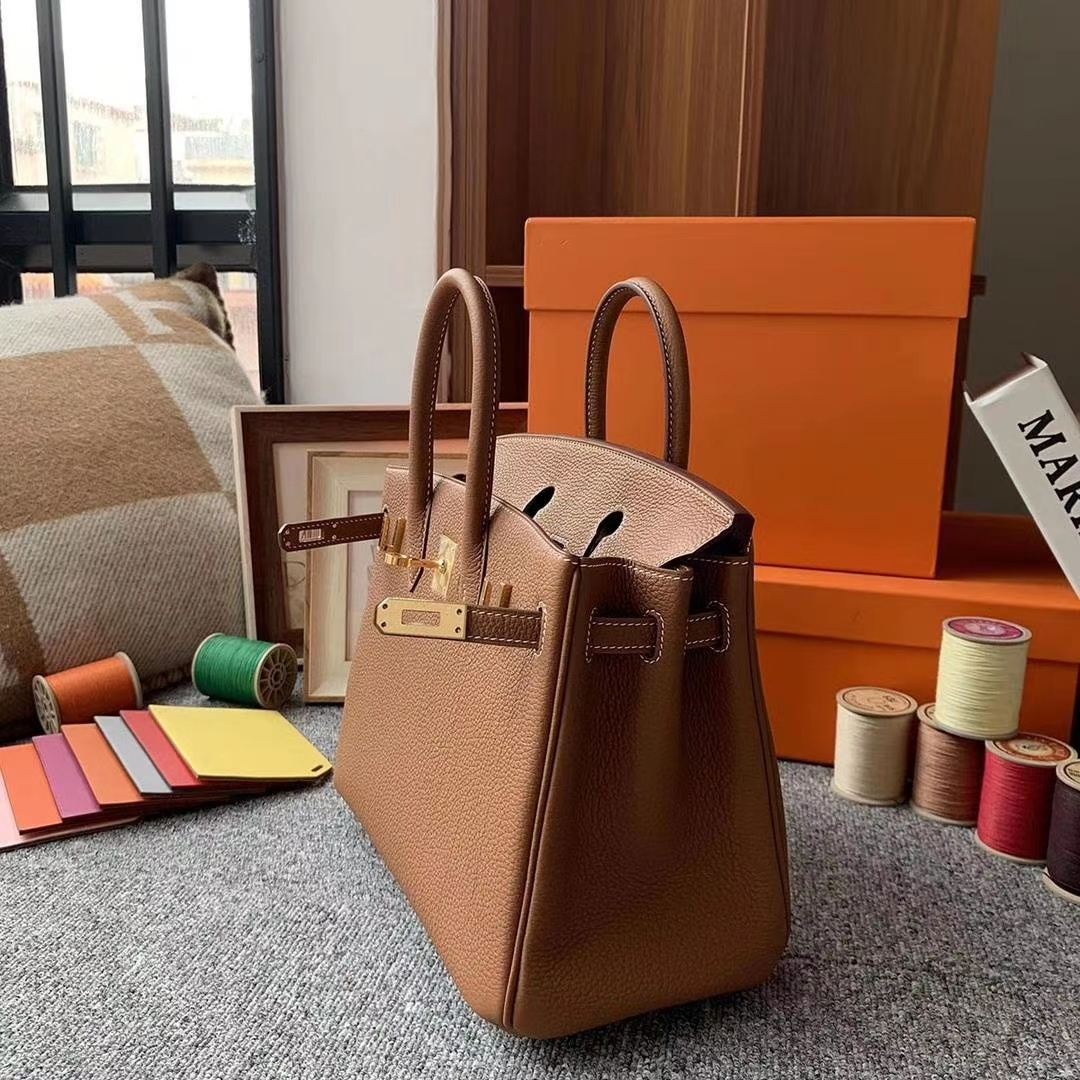 Hermès（爱马仕）C37金棕色 原厂御用顶级小牛皮 Birkin 25 金扣 现货