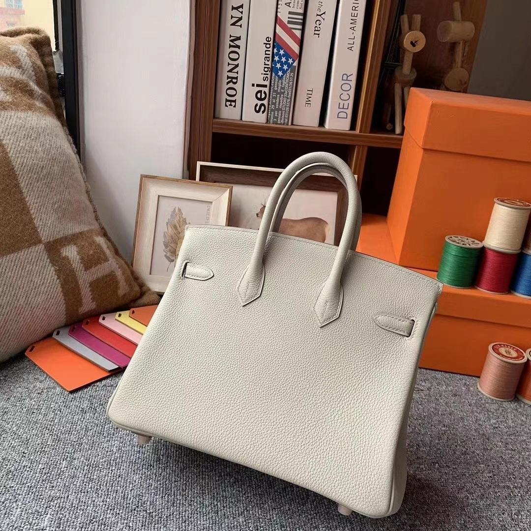 Hermès（爱马仕）C80珍珠灰 原厂御用顶级小牛皮 Birkin 25 玫瑰金扣
