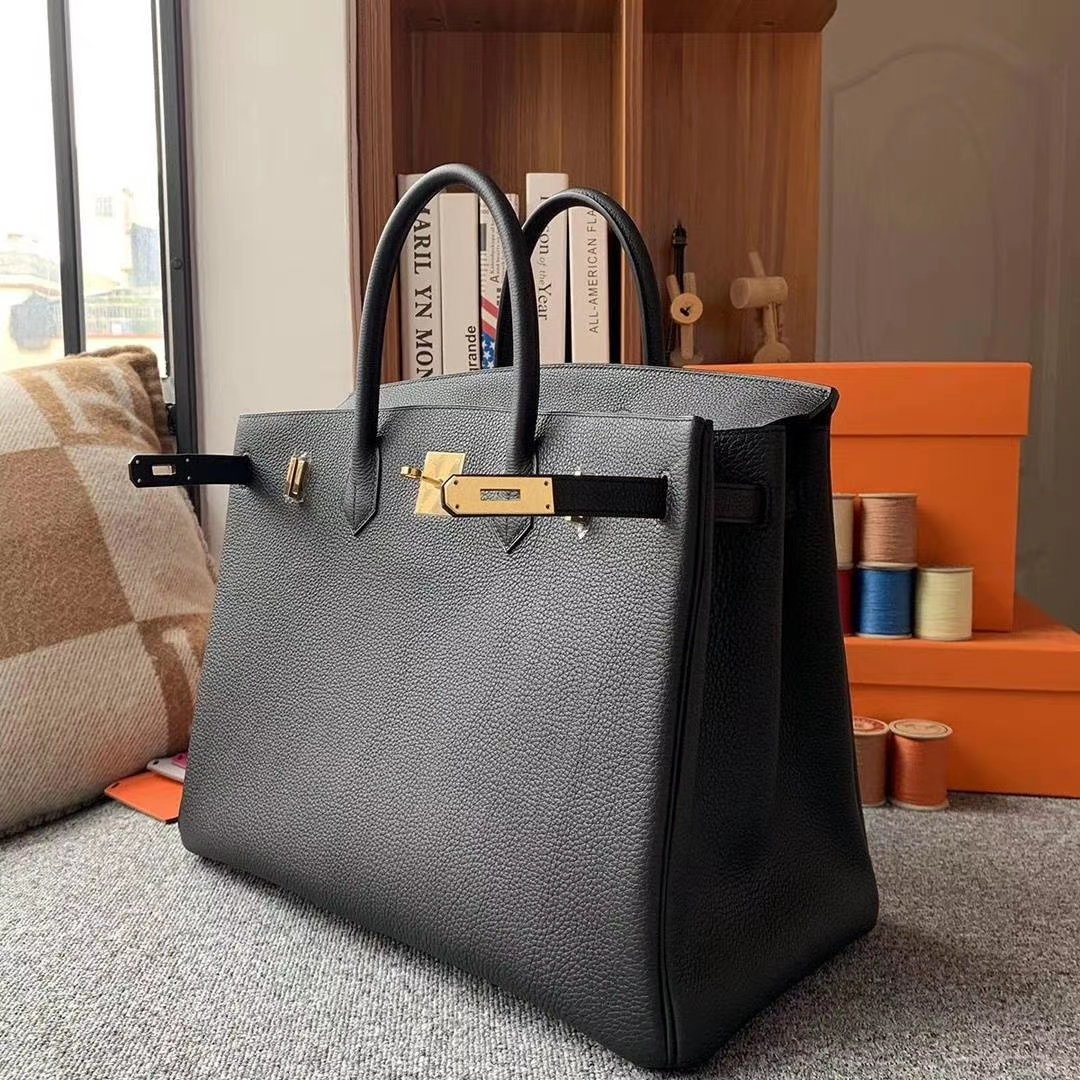 Hermès（爱马仕）CK89黑色 原厂御用顶级小牛皮 Birkin 40 金扣