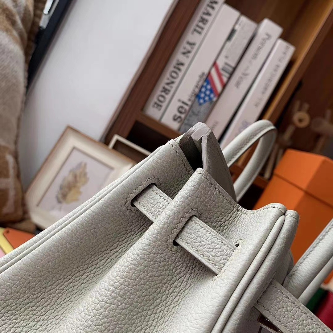Hermès（爱马仕）C80珍珠灰 原厂御用顶级小牛皮 Birkin 25 玫瑰金扣