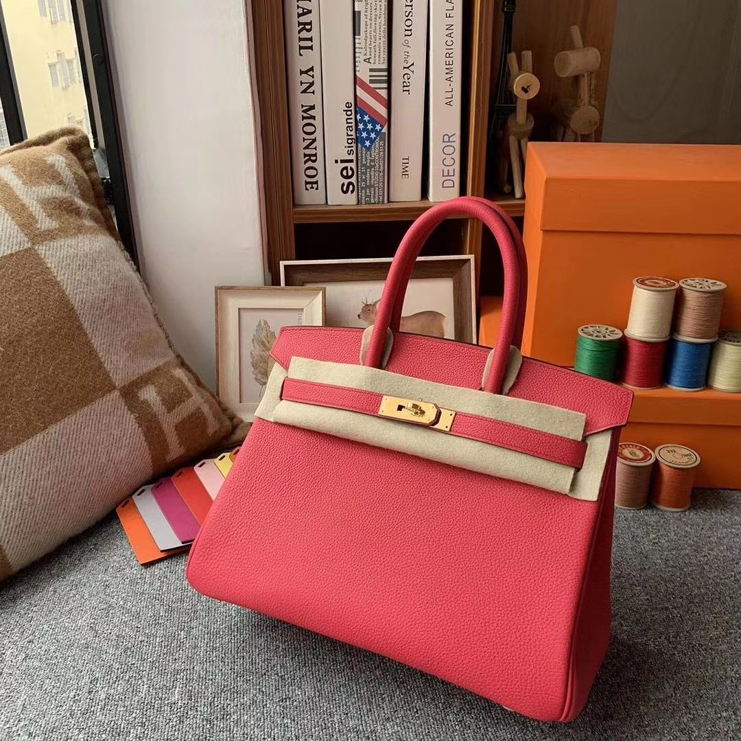 Hermès（爱马仕）I6极致粉 原厂御用顶级小牛皮 Birkin 30 金扣