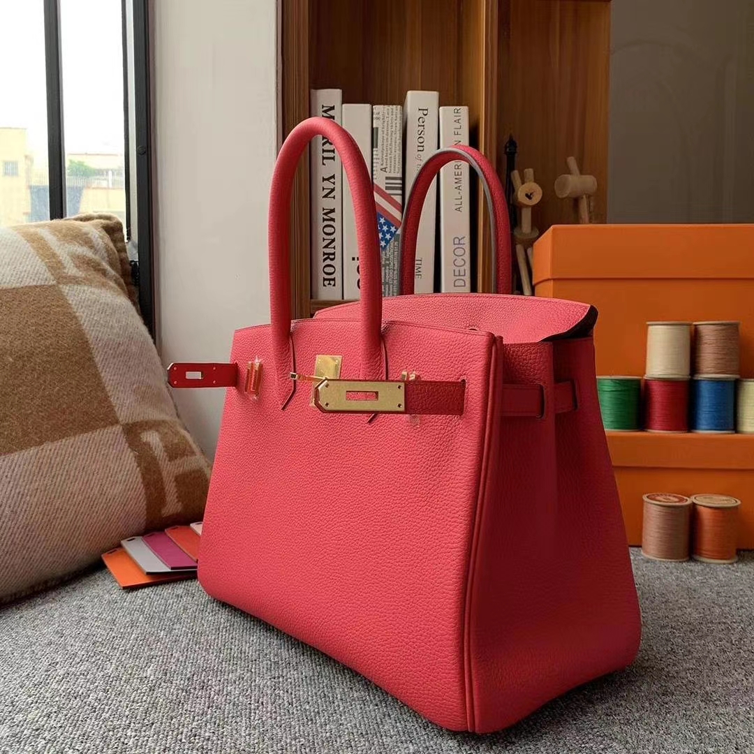 Hermès（爱马仕）I6极致粉 原厂御用顶级小牛皮 Birkin 30 金扣