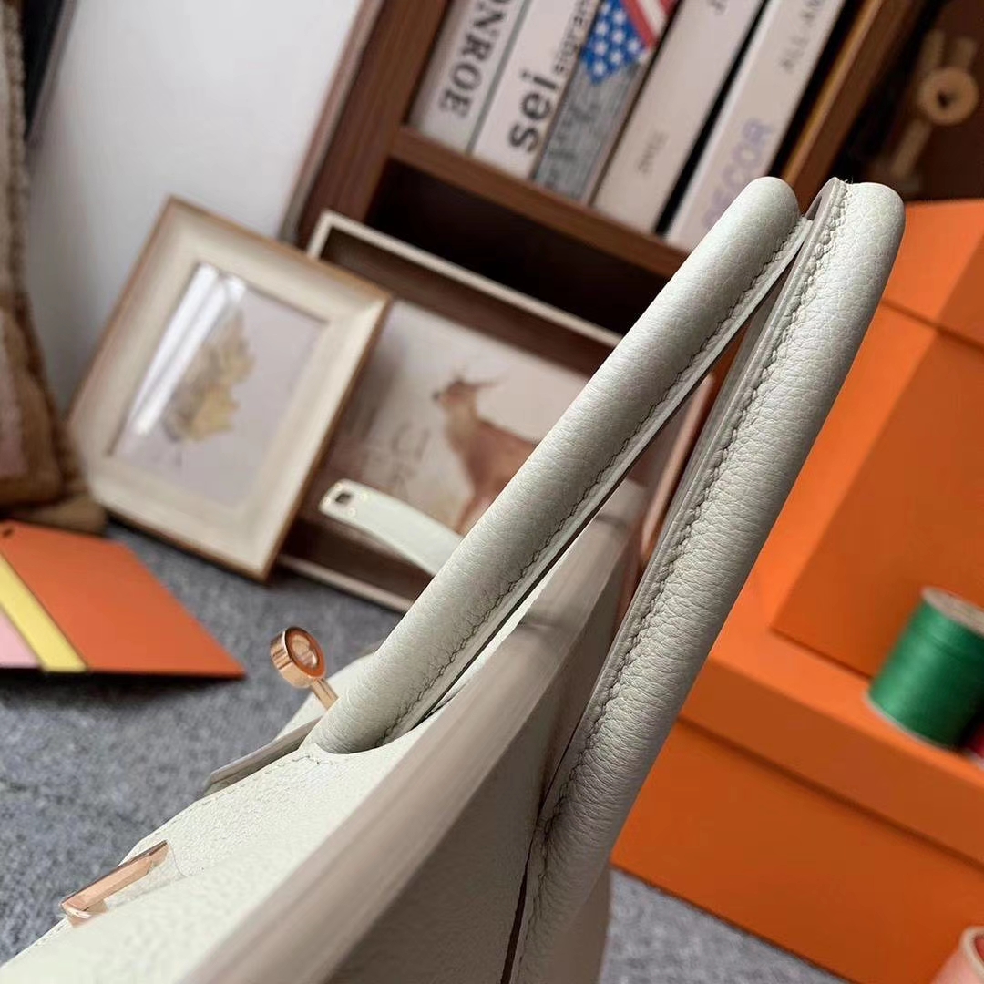 Hermès（爱马仕）C80珍珠灰 原厂御用顶级小牛皮 Birkin 25 玫瑰金扣
