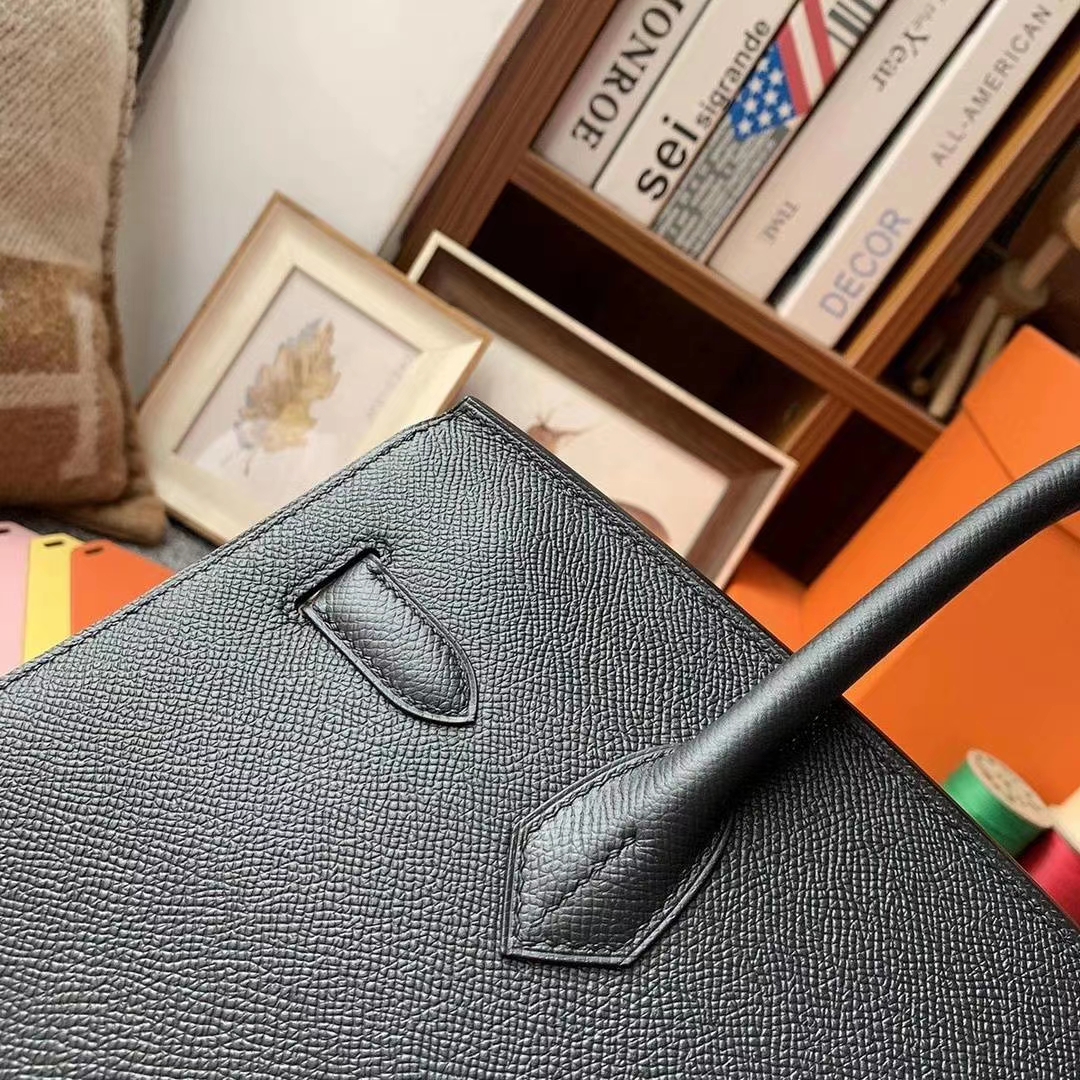 Hermès（爱马仕）CK89黑色 原厂御用顶级Epsom 皮 Birkin 30 外缝 金扣