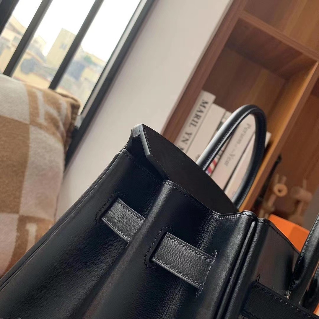 Hermès（爱马仕）CK89黑色 原厂御用顶级Box 皮 Birkin 35 银扣
