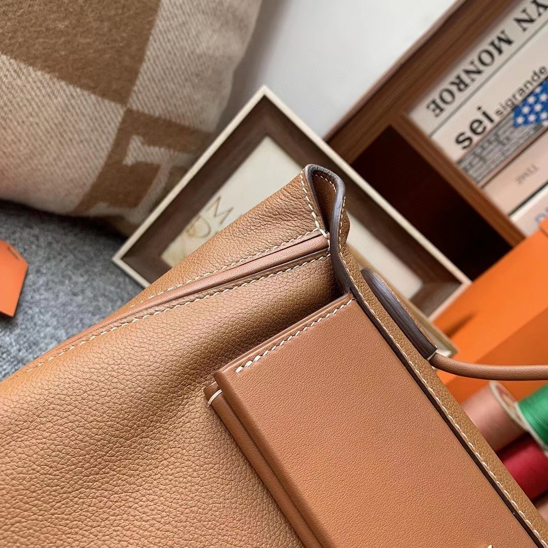 Hermès（爱马仕）C37金棕色 原厂御用顶级小牛皮拼Swift 皮 2424 金扣