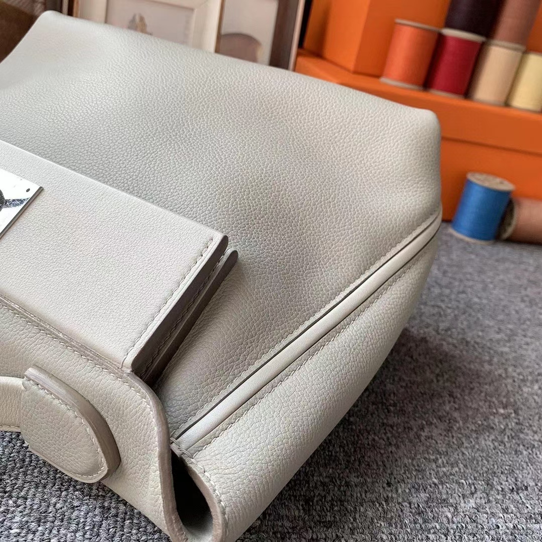 Hermès（爱马仕）C80 珍珠灰 原厂御用顶级小牛皮拼Swift 皮 2424 银扣