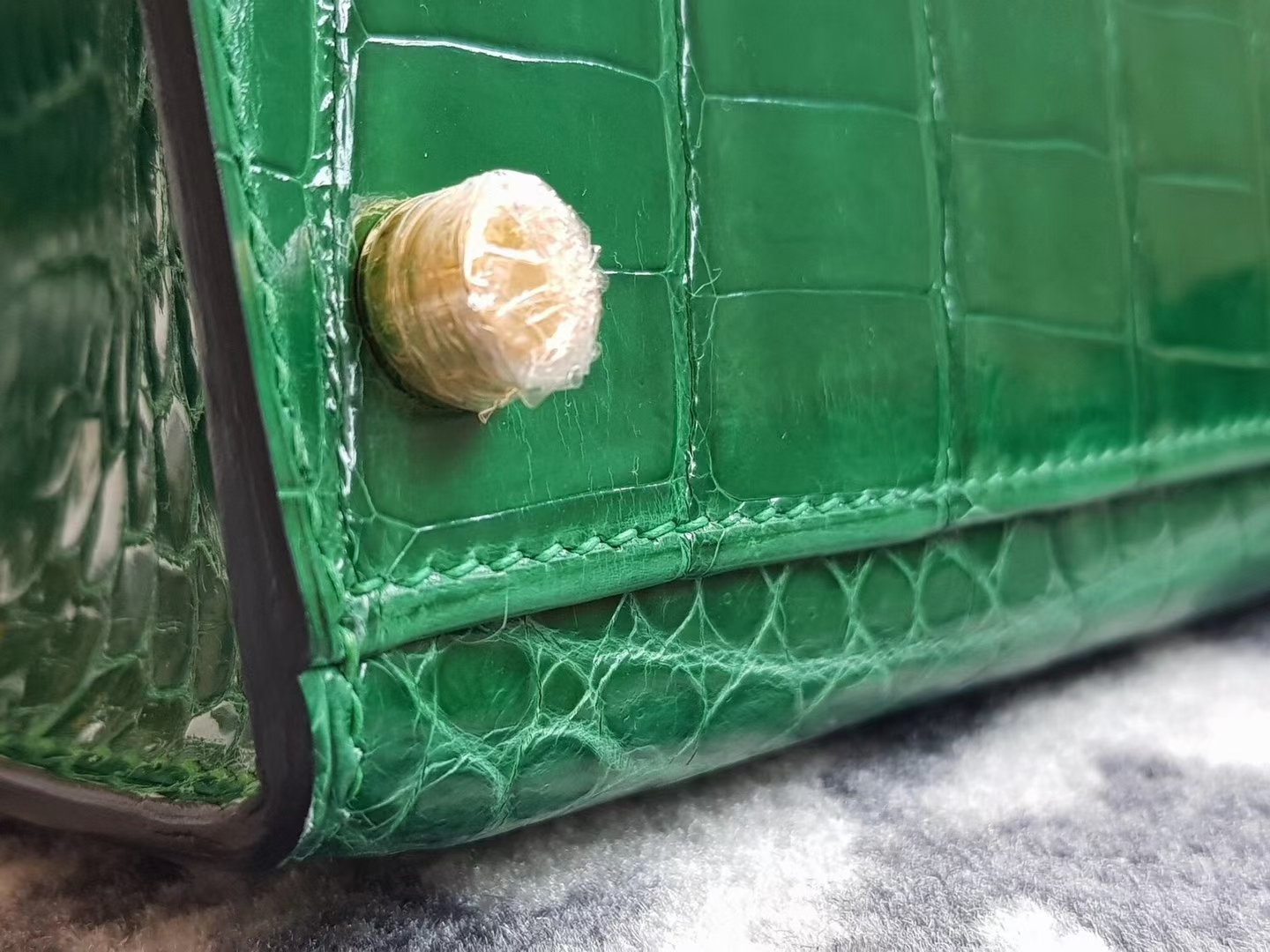 Hermès（爱马仕）Kelly 25cm nilo crocodile Hcp亮面两点鳄鱼 翡翠绿 银扣