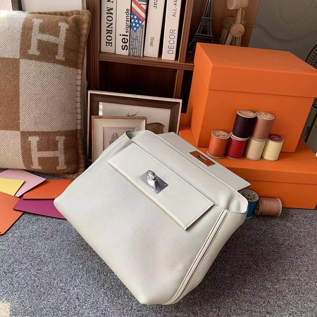Hermès（爱马仕）C80 珍珠灰 原厂御用顶级小牛皮拼Swift 皮 2424 银扣