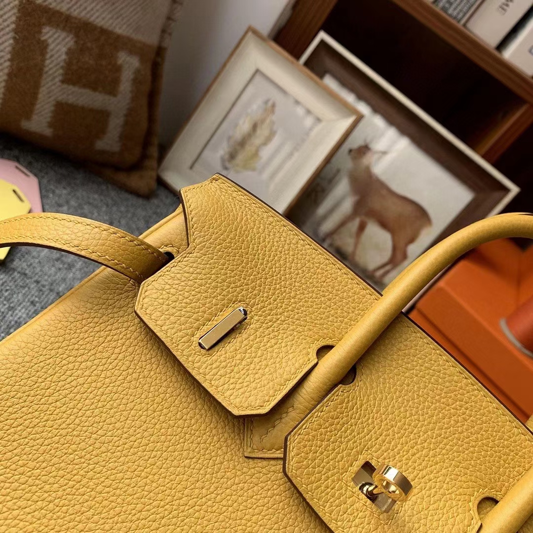 Hermès（爱马仕）9D琥珀黄 原厂御用顶级小牛皮 Birkin 25 金扣