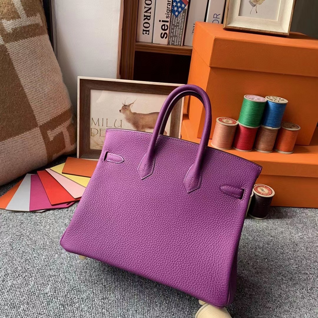 Hermès（爱马仕）P9海葵紫 原厂御用顶级小牛皮 Birkin 25 金扣