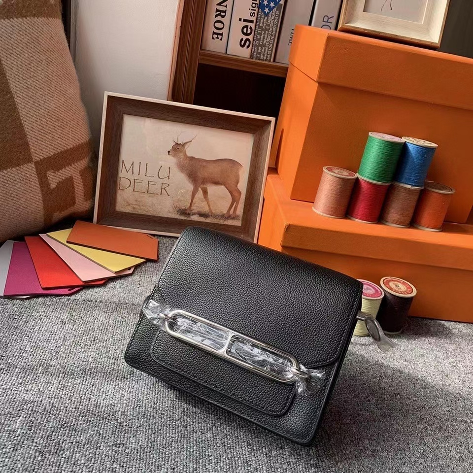 Hermès（爱马仕）CK89黑色 原厂御用顶级Ever Color 皮 Roulis 19 银扣