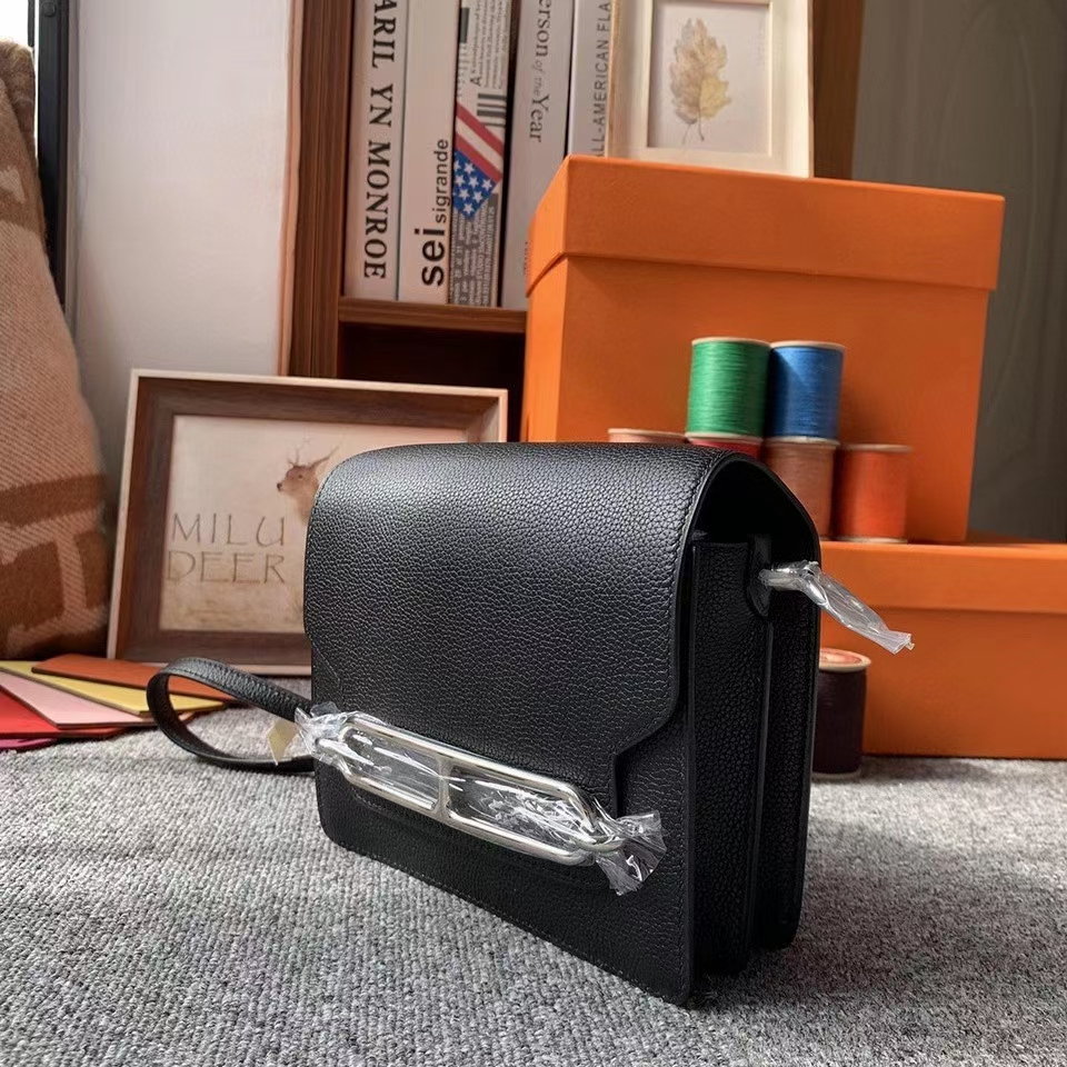 Hermès（爱马仕）CK89黑色 原厂御用顶级Ever Color 皮 Roulis 19 银扣