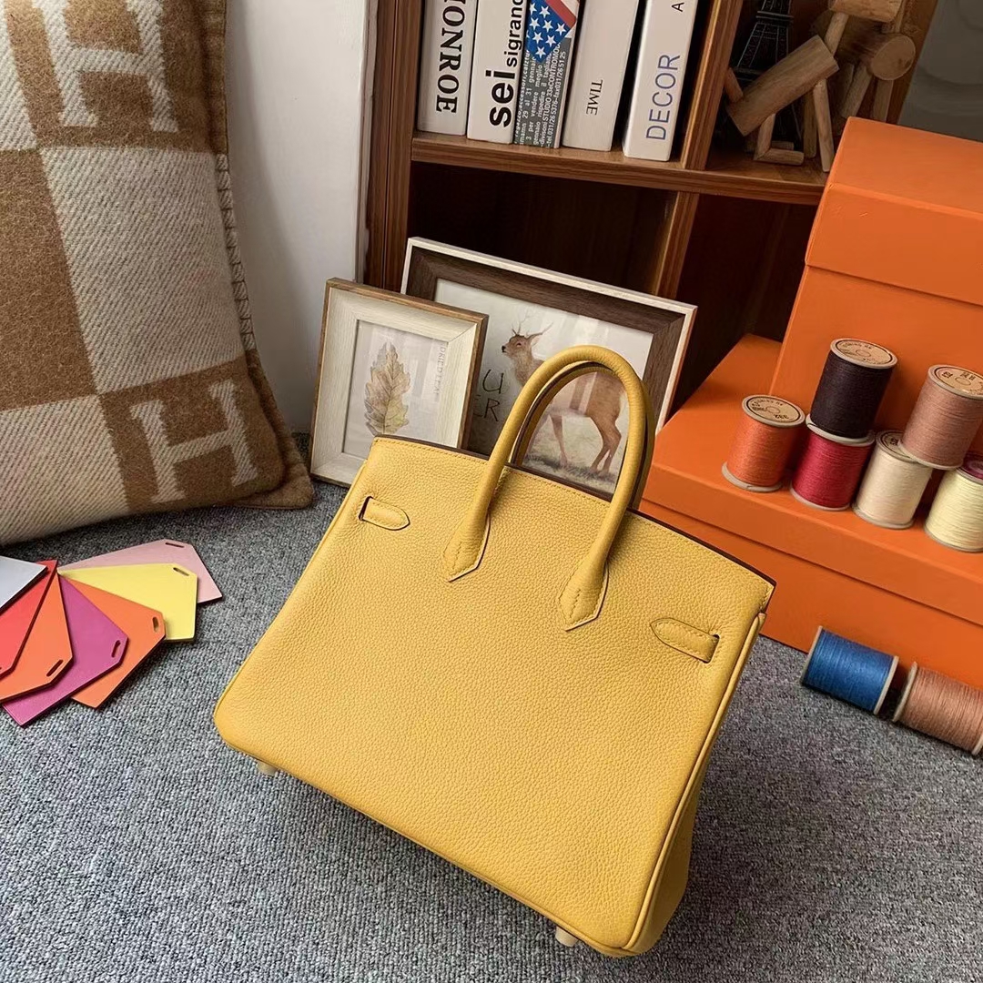 Hermès（爱马仕）9D琥珀黄 原厂御用顶级小牛皮 Birkin 25 金扣