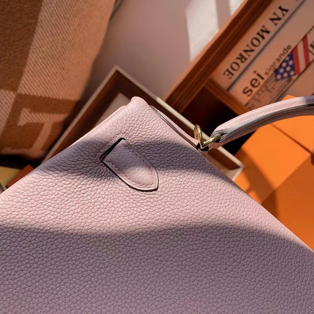 Hermès（爱马仕）4W紫藤色 原厂御用顶级小牛皮 Kelly 28 金扣