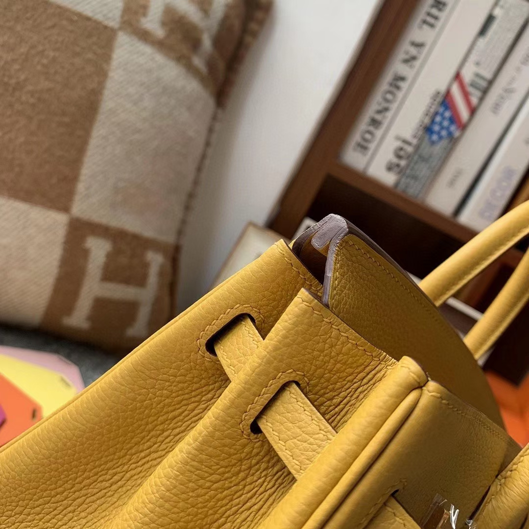 Hermès（爱马仕）9D琥珀黄 原厂御用顶级小牛皮 Birkin 25 金扣