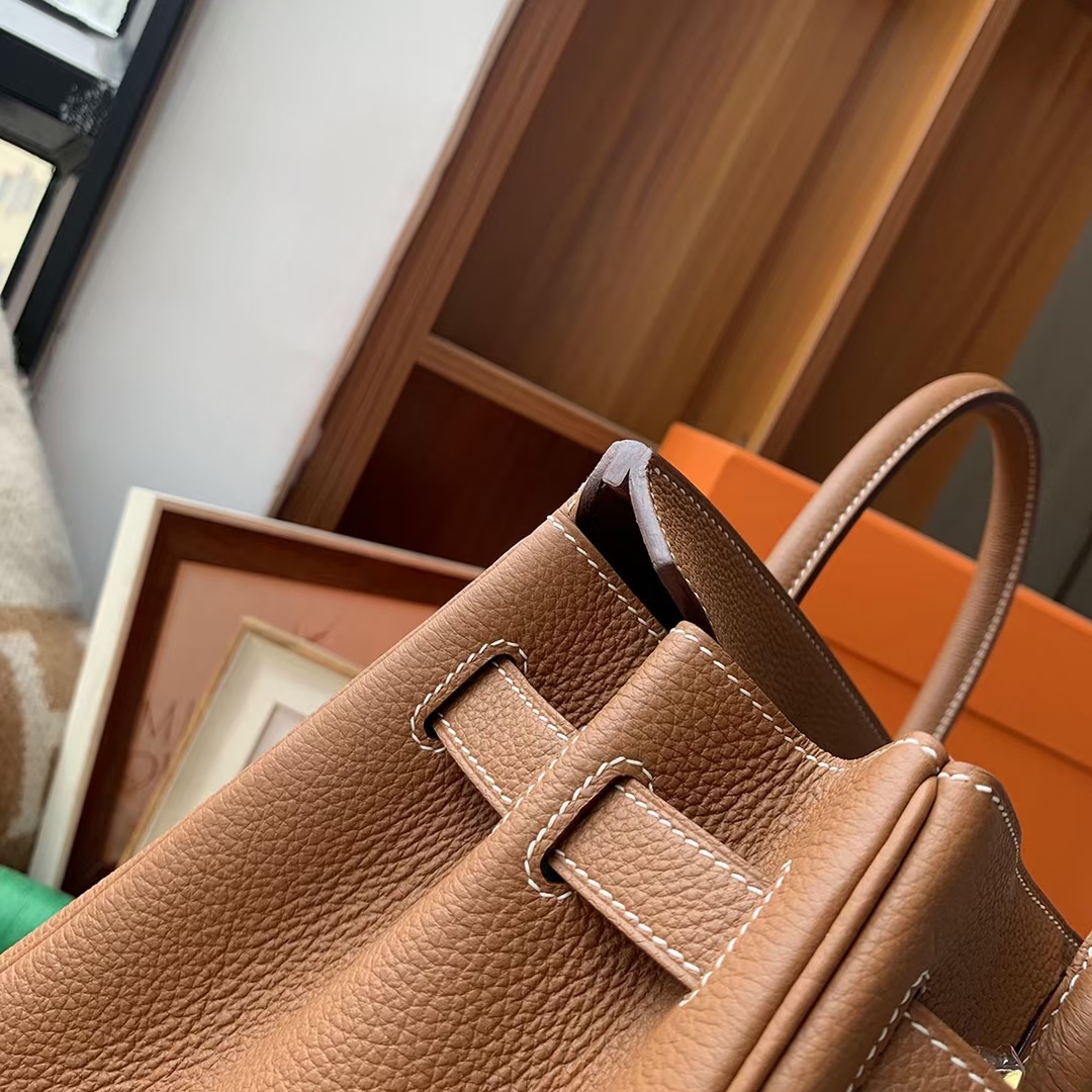 Hermès（爱马仕）Birkin 铂金包 金棕色 原厂御用顶级小牛皮 金扣 30cm 现货