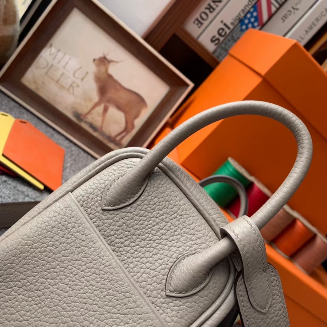 Hermès（爱马仕）Mini Lindy 迷你琳迪 M8沥青灰 原厂御用顶级TC皮 金扣