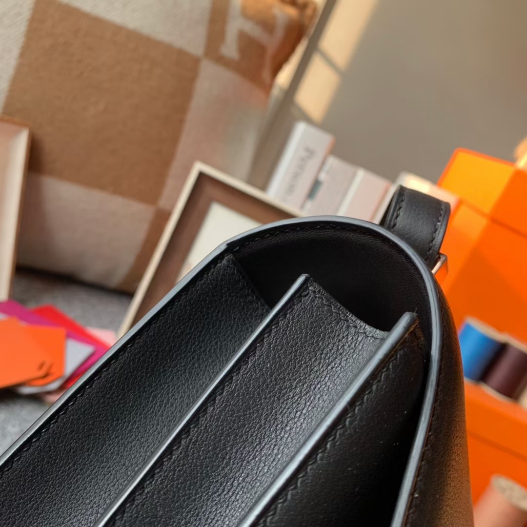 Hermès（爱马仕）Constance 空姐包 黑色 原厂御用顶级Ever Color 皮 玫瑰金扣 24cm