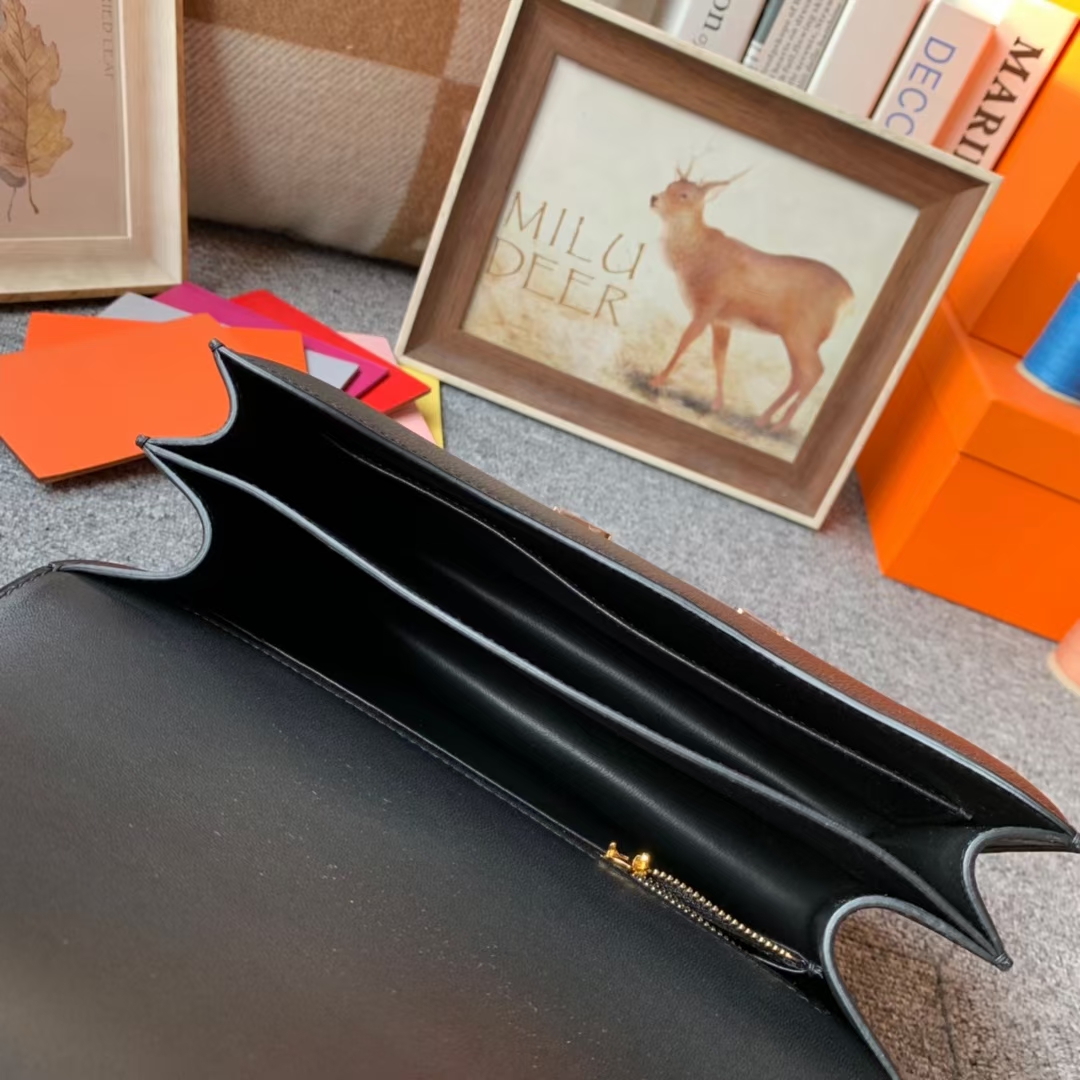 Hermès（爱马仕）Constance 空姐包 黑色 原厂御用顶级Ever Color 皮 玫瑰金扣 24cm