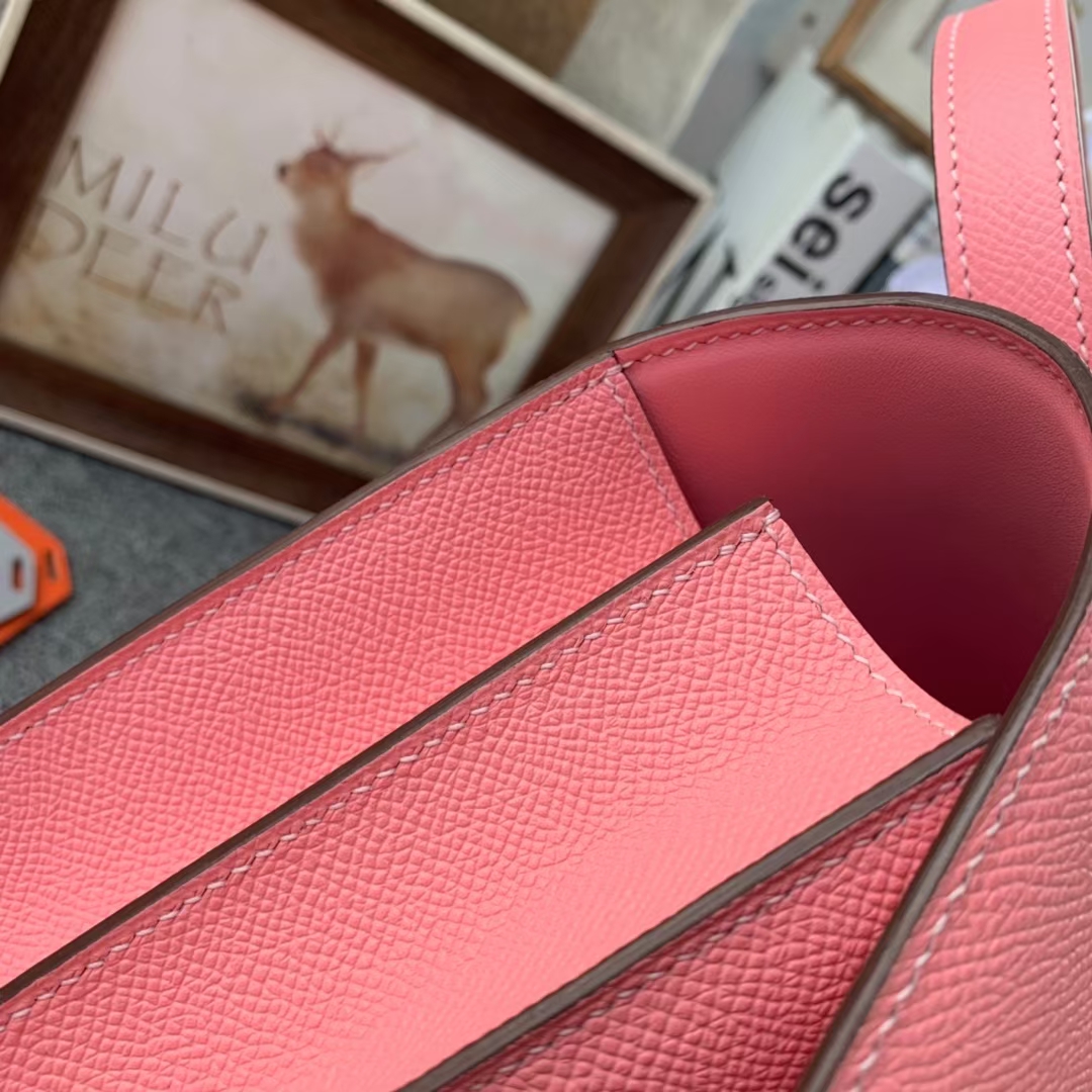 Hermès（爱马仕）Constance 空姐包 奶昔粉 原厂御用顶级Epsom 皮 24cm