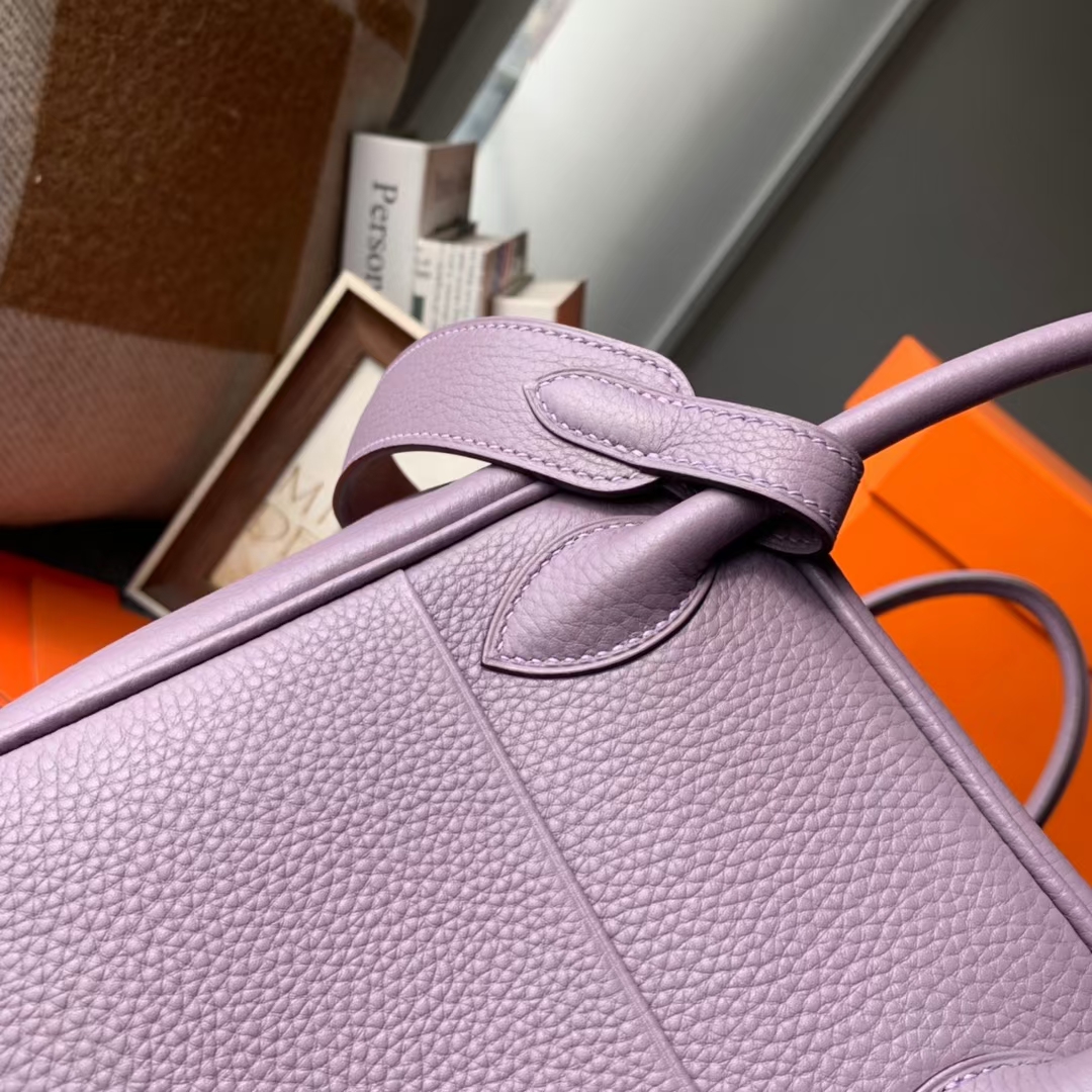 Hermès（爱马仕）Lindy 琳迪包 洋芋紫 原厂御用顶级TC皮 银扣 30cm