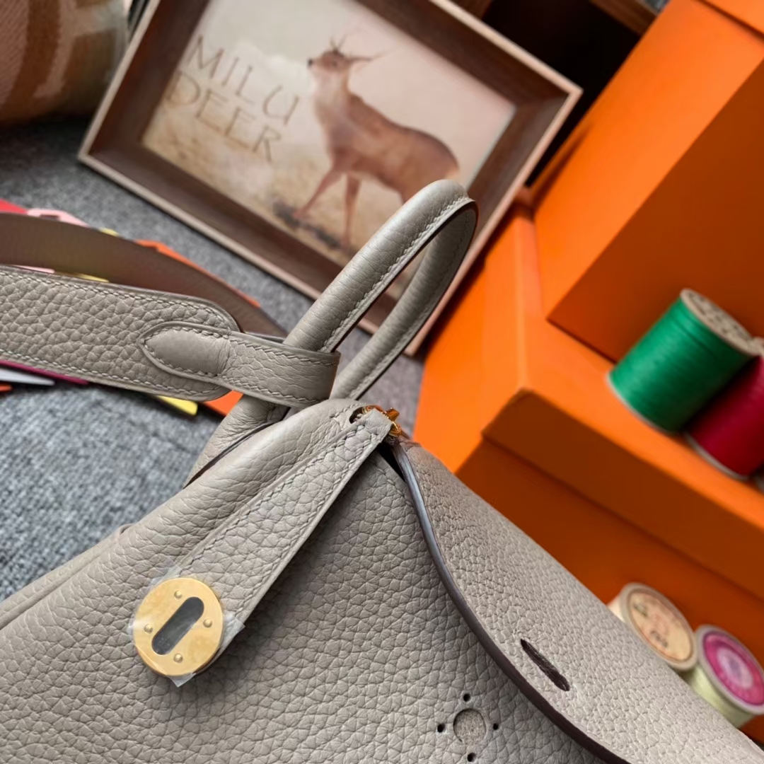 Hermès（爱马仕）Mini Lindy 迷你琳迪 M8沥青灰 原厂御用顶级TC皮 金扣
