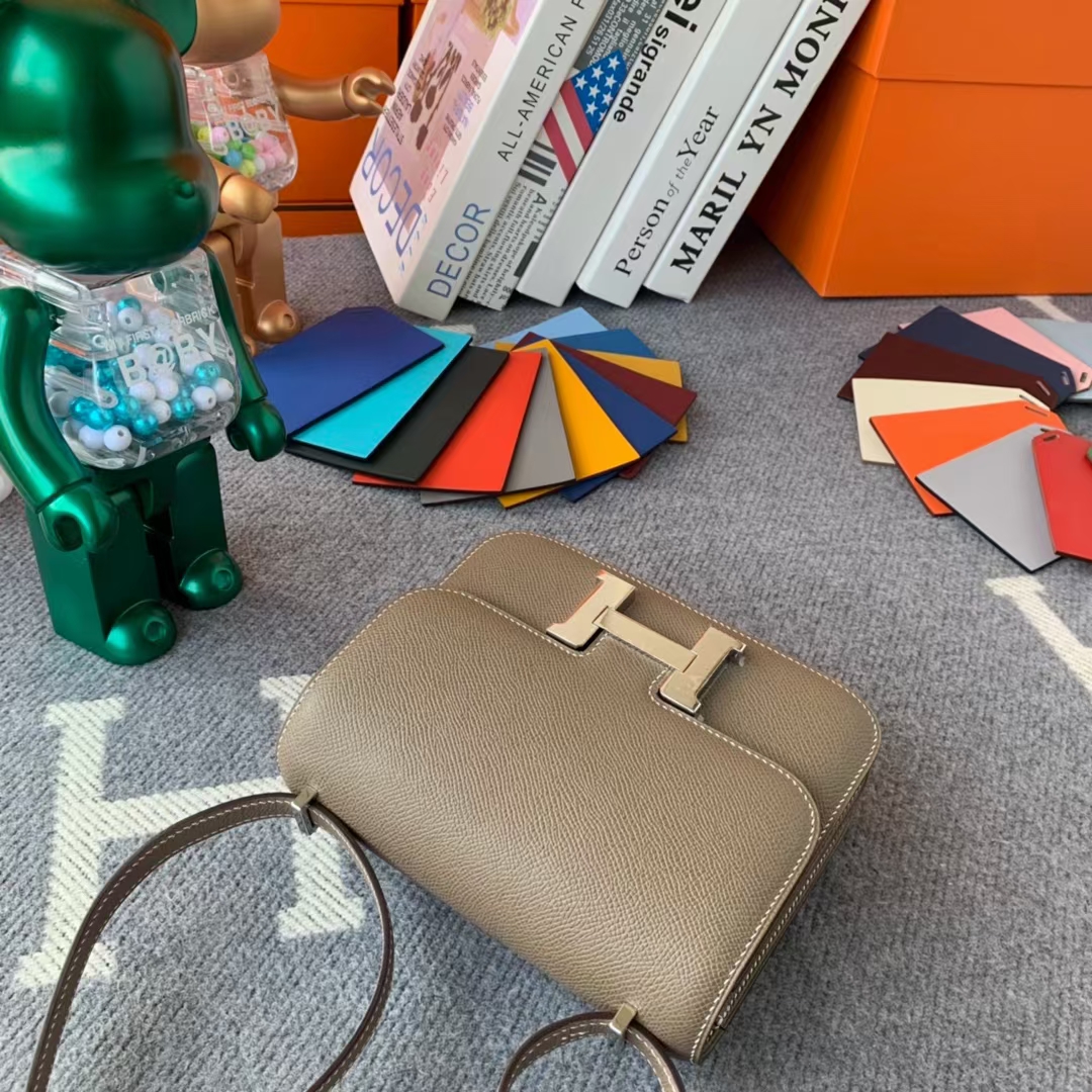 Hermès（爱马仕）Constance 空姐包 CK18 大象灰 原厂御用顶级Epsom皮 19 银扣 现货
