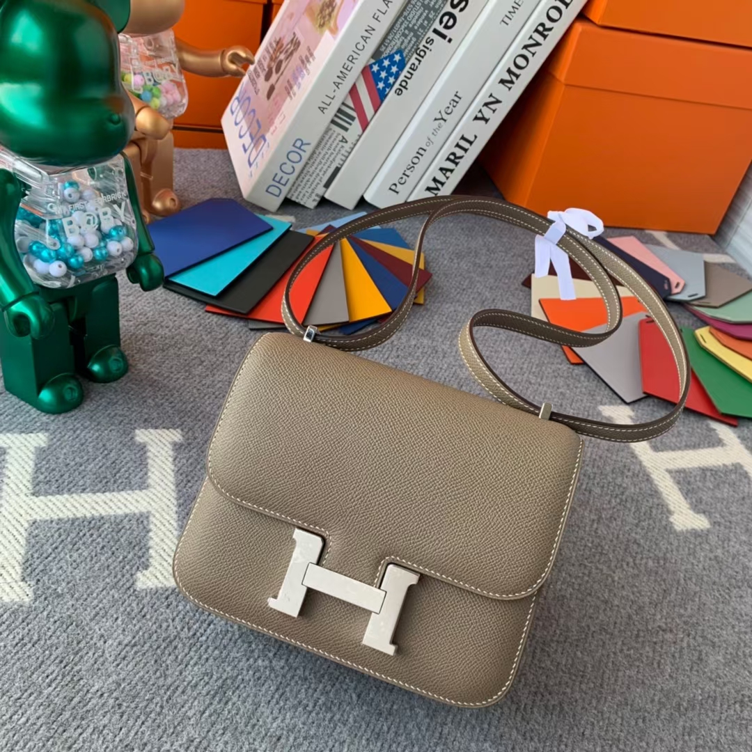 Hermès（爱马仕）Constance 空姐包 CK18 大象灰 原厂御用顶级Epsom皮 19 银扣 现货