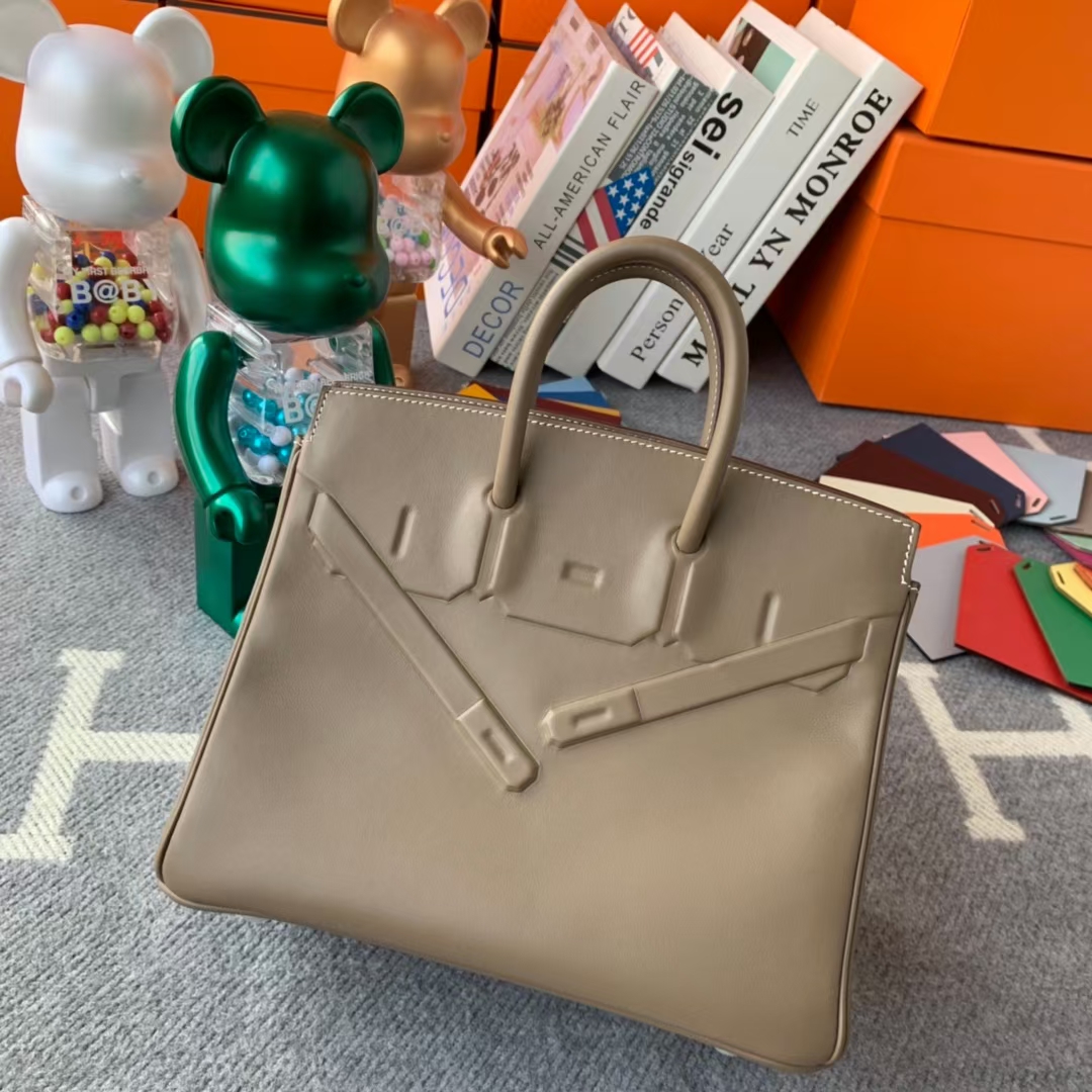 Hermès（爱马仕）新款 Birkin 铂金包 shadow 幻影包 大象灰 25cm