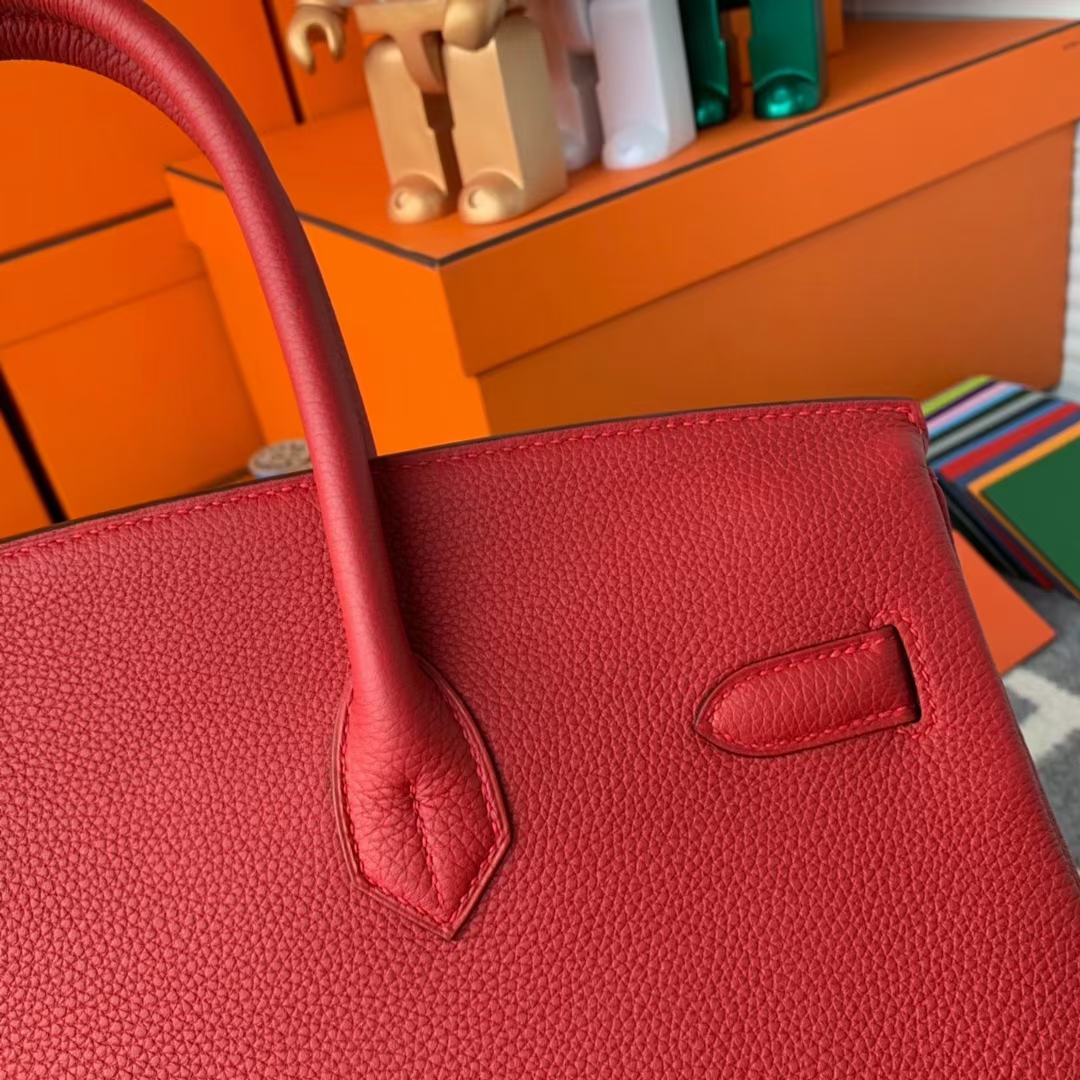 Hermès（爱马仕）Birkin 铂金包 Q5 中国红 糖果红 原厂御用顶级小牛皮 金扣 35cm