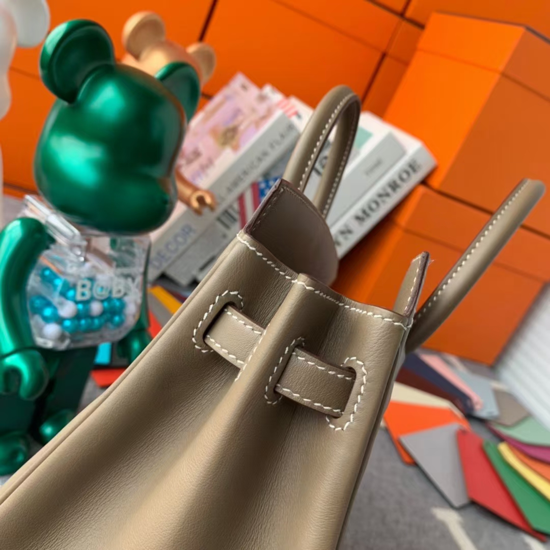 Hermès（爱马仕）新款 Birkin 铂金包 shadow 幻影包 大象灰 25cm