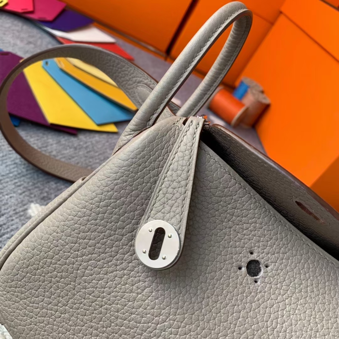 Hermès（爱马仕）Mini Lindy 迷你琳迪 M8沥青灰 原厂御用顶级Tc皮 银扣 现货