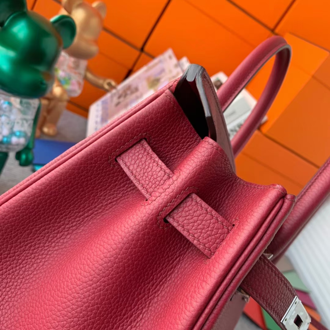 Hermès（爱马仕）Birkin 铂金包 石榴红 原厂御用顶级小牛皮 金扣 30cm 现货