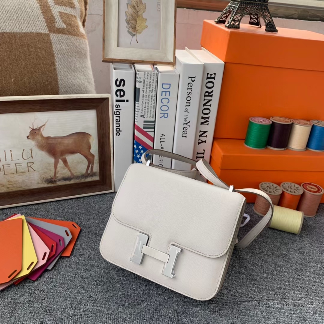 Hermès（爱马仕）Constance 康斯坦斯 冰川白 原厂御用顶级Ever Color 皮 19 银扣