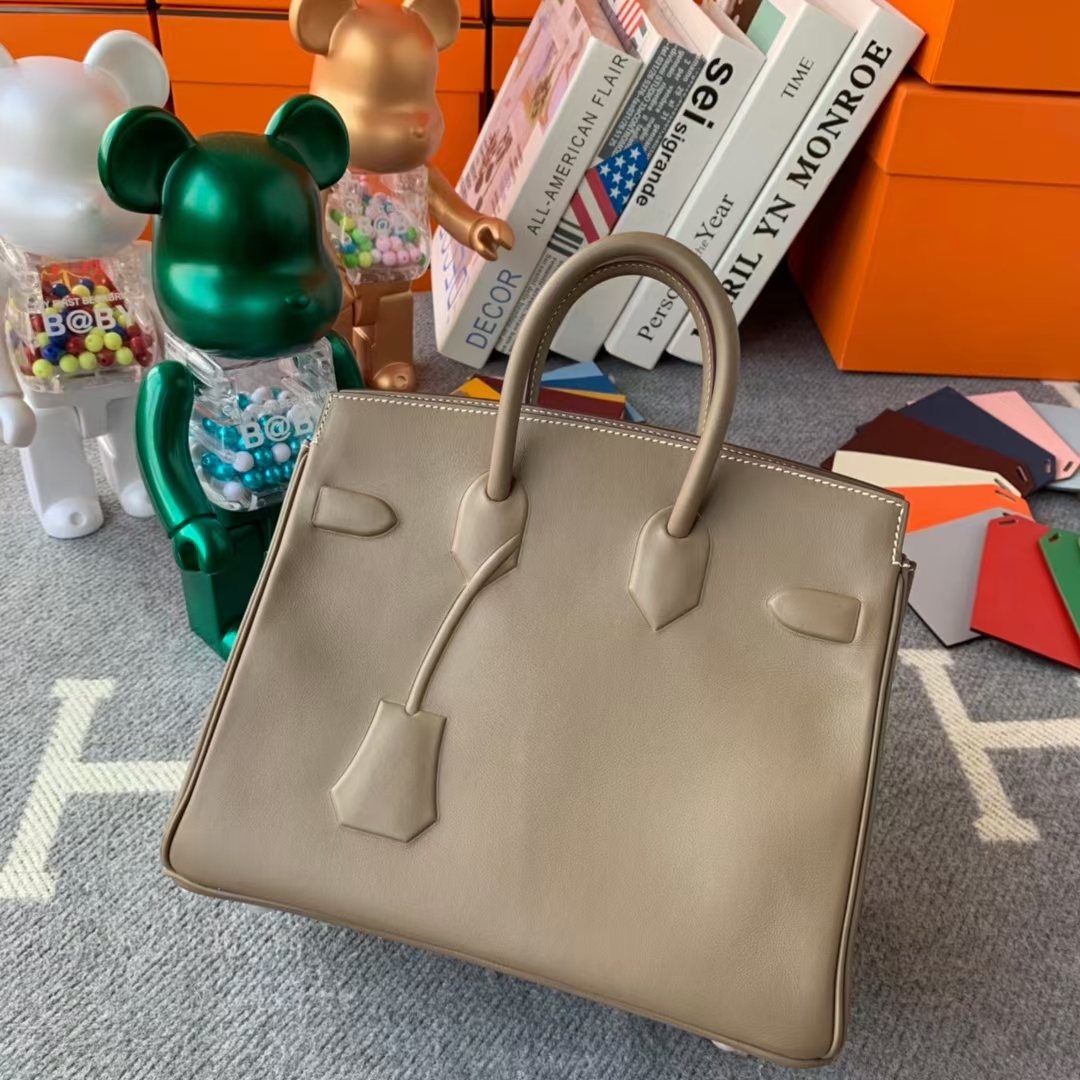 Hermès（爱马仕）新款 Birkin 铂金包 shadow 幻影包 大象灰 25cm