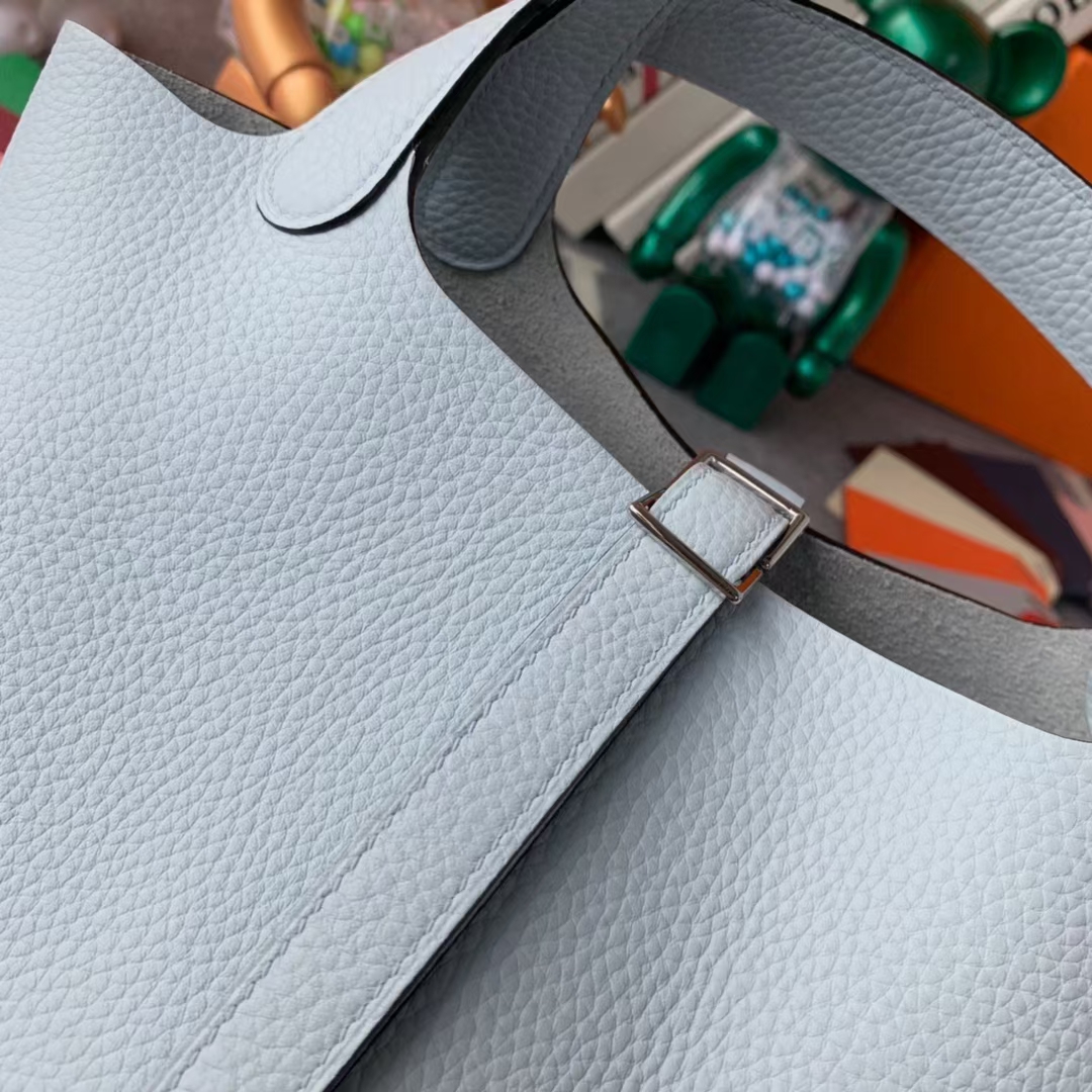 Hermès（爱马仕）Picotin Lock 菜篮子 圣杯蓝 原厂御用顶级TC皮 18cm 银扣
