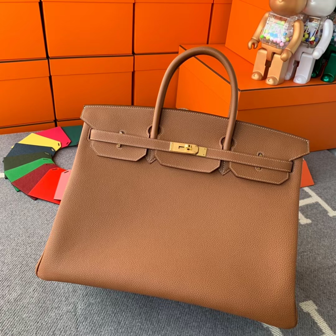 Hermès（爱马仕）Birkin 铂金包 C37 金棕色 原厂御用顶级小牛皮 金扣 40cm
