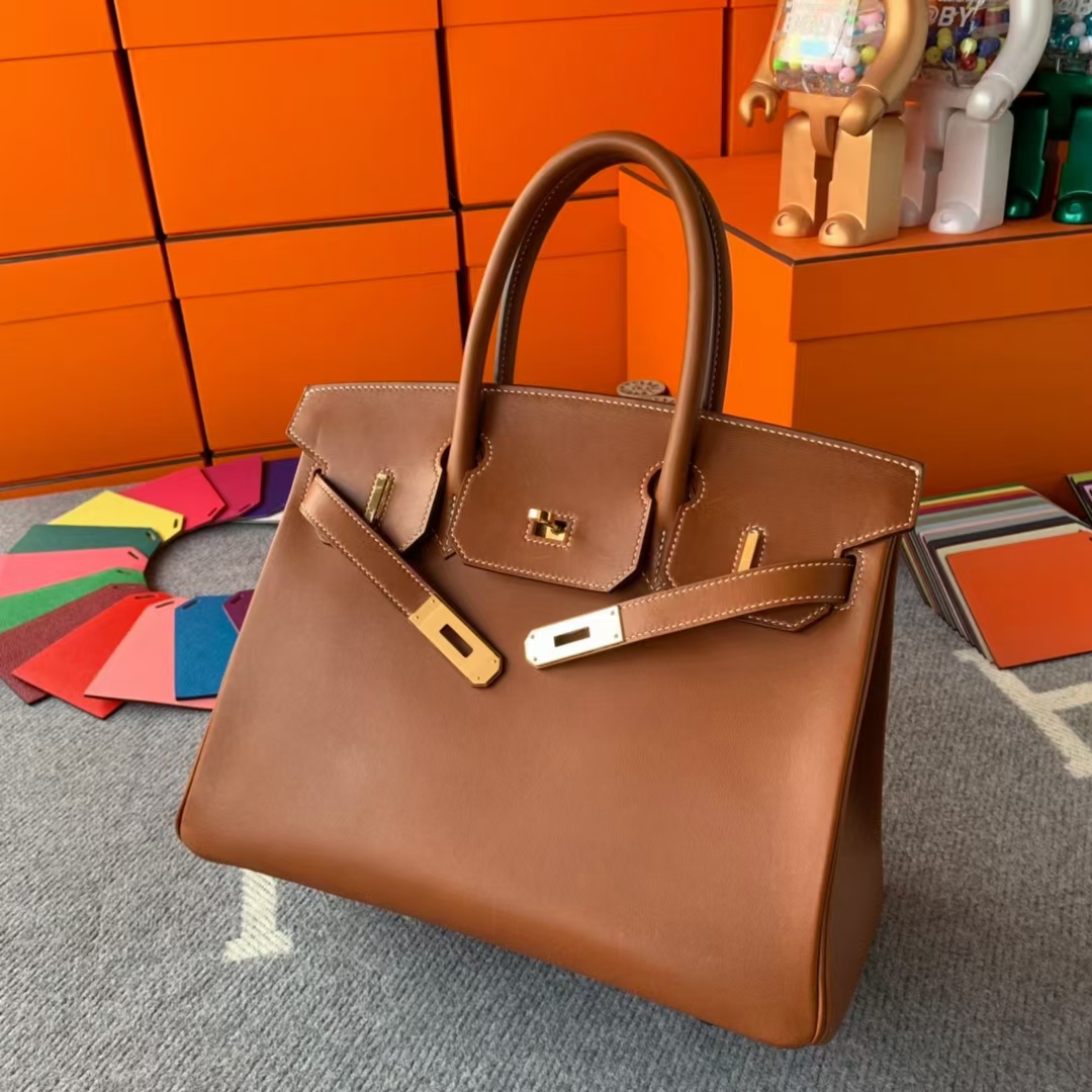 Hermès（爱马仕）Birkin 铂金包 金棕色 原厂御用顶级马鞍皮 金扣 30cm