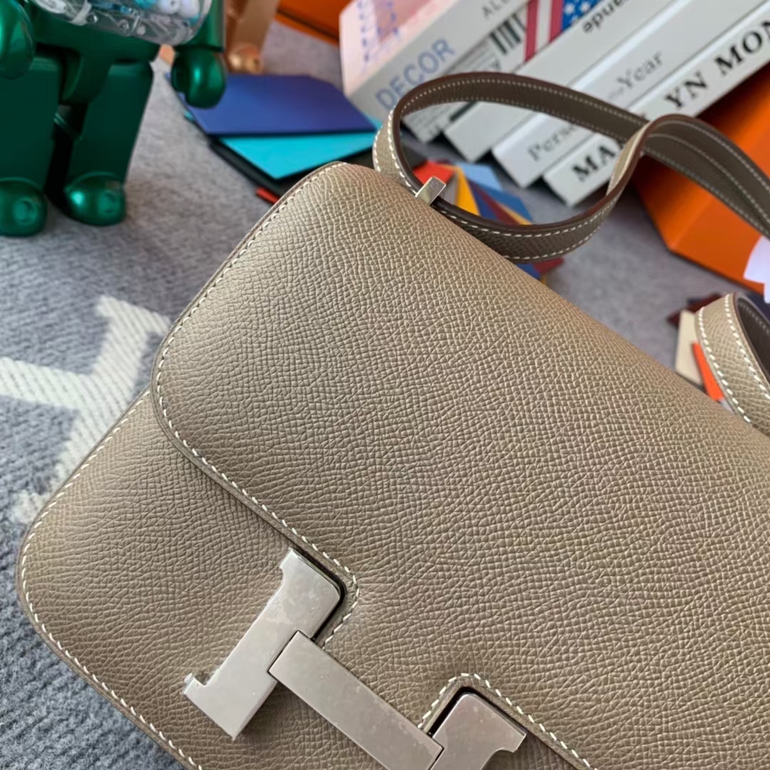 Hermès（爱马仕）Constance 空姐包 CK18 大象灰 原厂御用顶级Epsom皮 19 银扣 现货