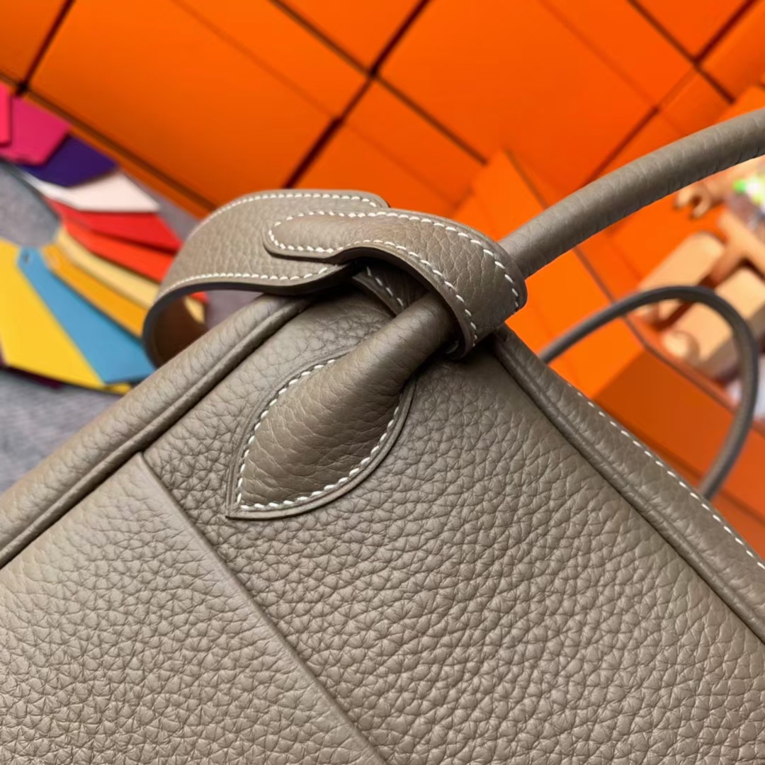 Hermès（爱马仕）Lindy 琳迪包 CK18 大象灰 原厂御用顶级TC皮  银扣 30cm  现货