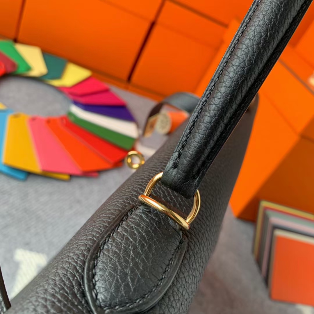 Hermès（爱马仕）Kelly 凯莉包 CK89黑色 原厂御用顶级小牛皮 金扣 32cm 现货