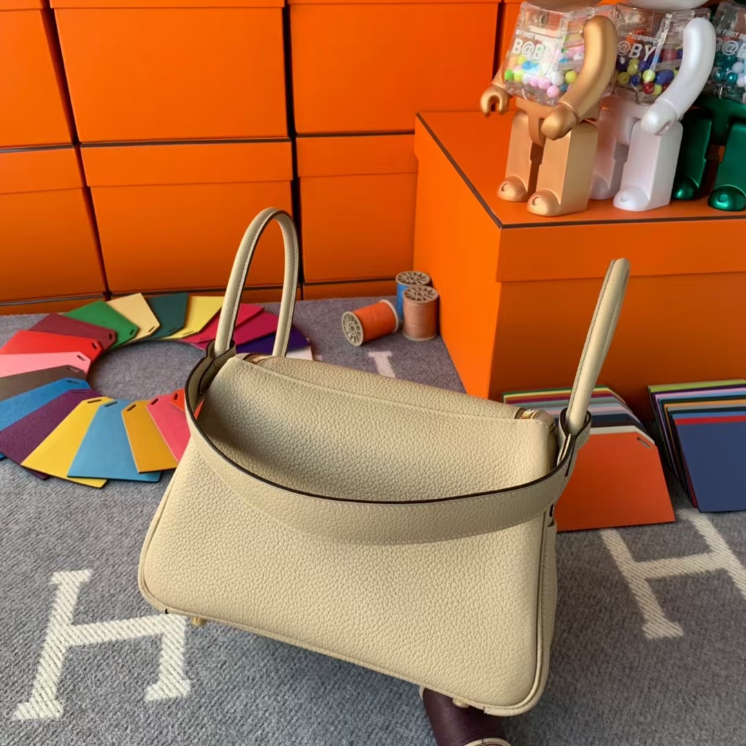 Hermès（爱马仕）Lindy 琳迪包 S2 风衣灰 原厂御用顶级TC皮 金扣 26cm 现货